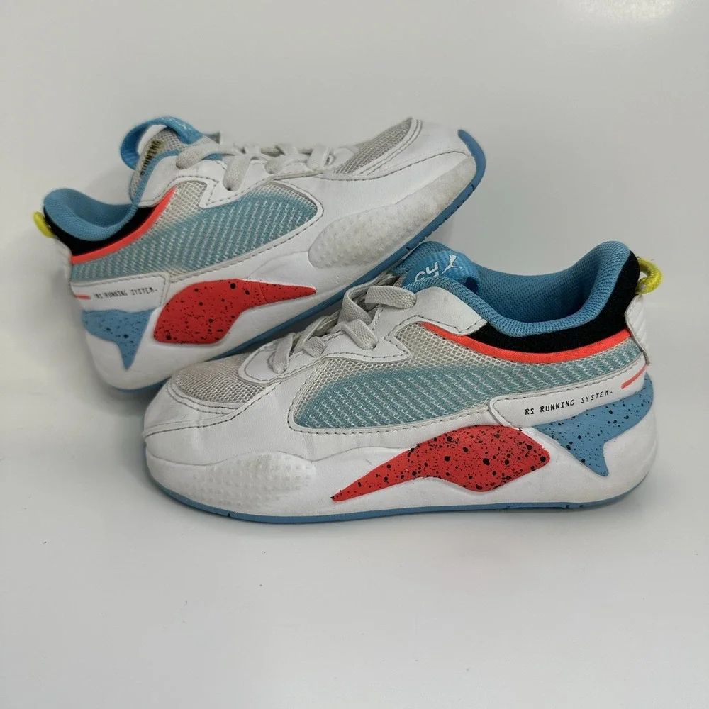 Puma RS-X Airbrush Luminous Blue Sneaker Shoe Kids Baby Toddler Size 9C Slip On